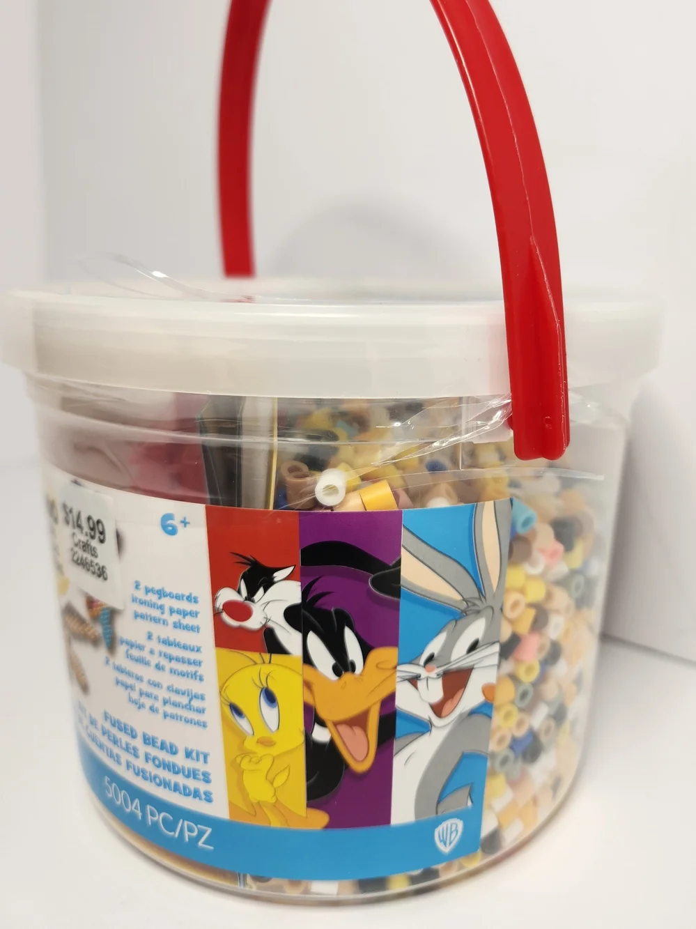 Warner Bros. Looney Tunes Perler Bead Kit 5000 Piece Bucket with Red Handle